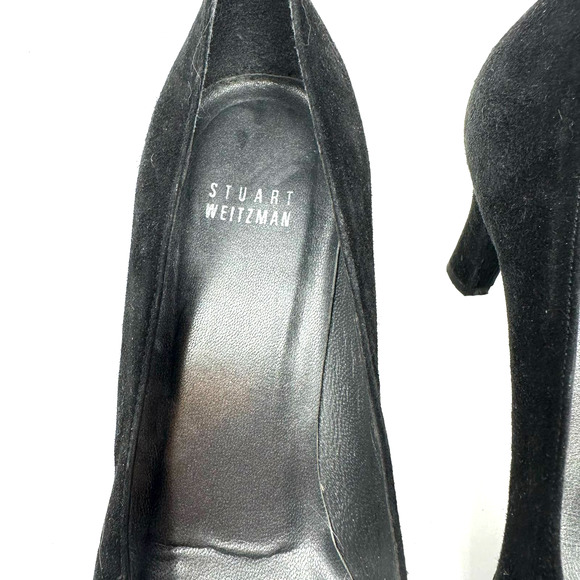Stuart Weitzman size 8 black suede heels JW408932 M width - Picture 6 of 9